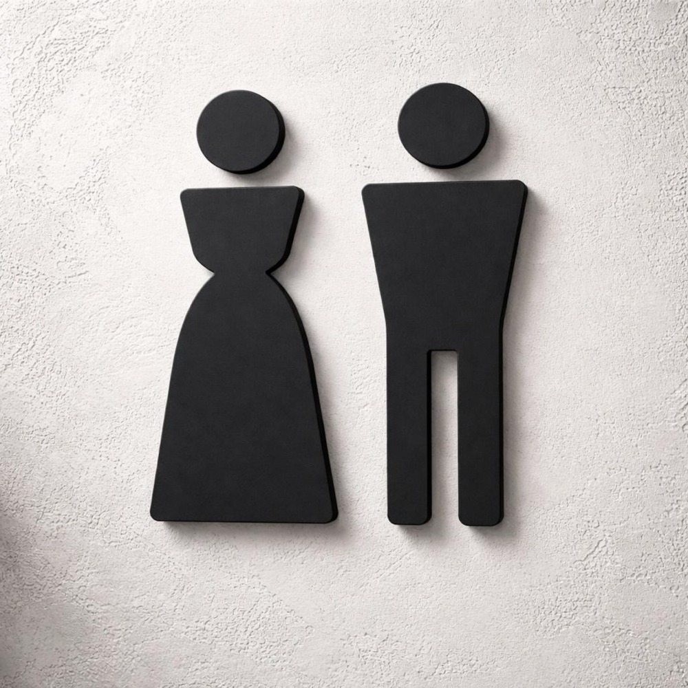 Home Office Icon - Minimalistyczna, drukowana w 3D tabliczka na
