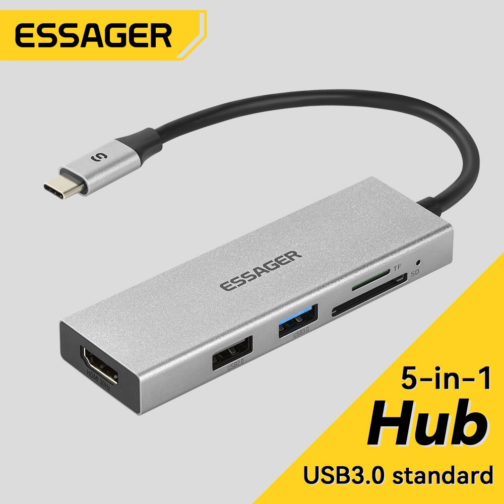 Home Office For Mac - Essager 5 w 1 USB C