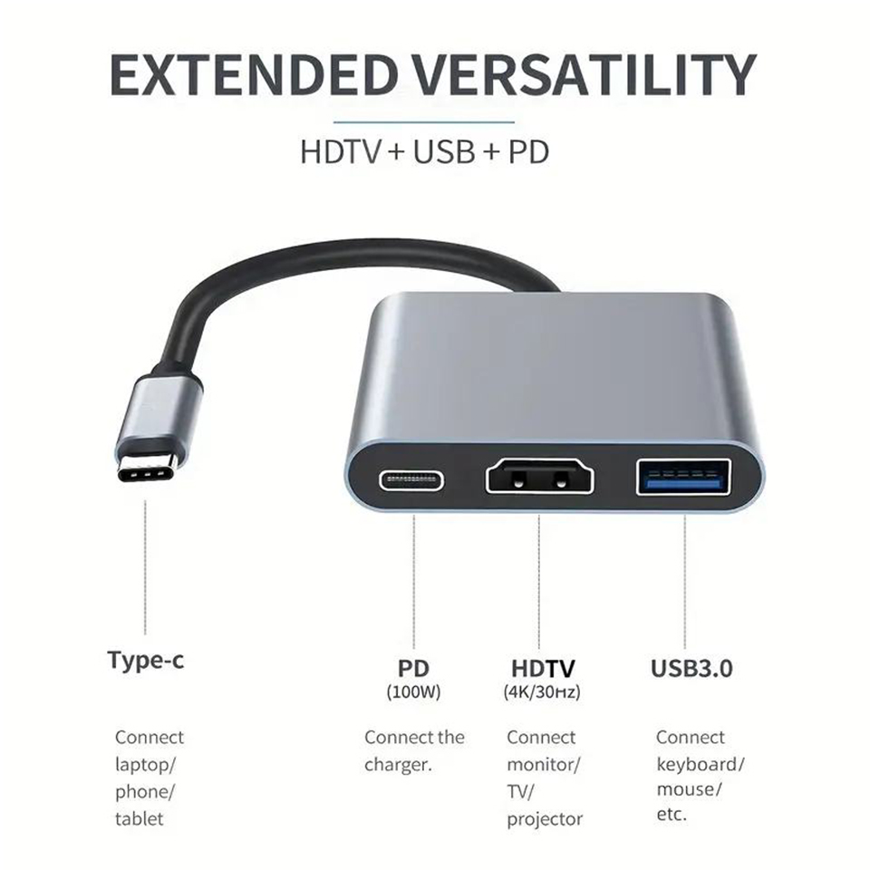 Adapter 3-w-1 USB-C (męski na  – Home Office For Mac recenzja i cena